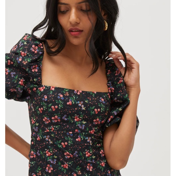 Hill House Matilda Berry Floral Taffeta Top - Picture 5 of 5